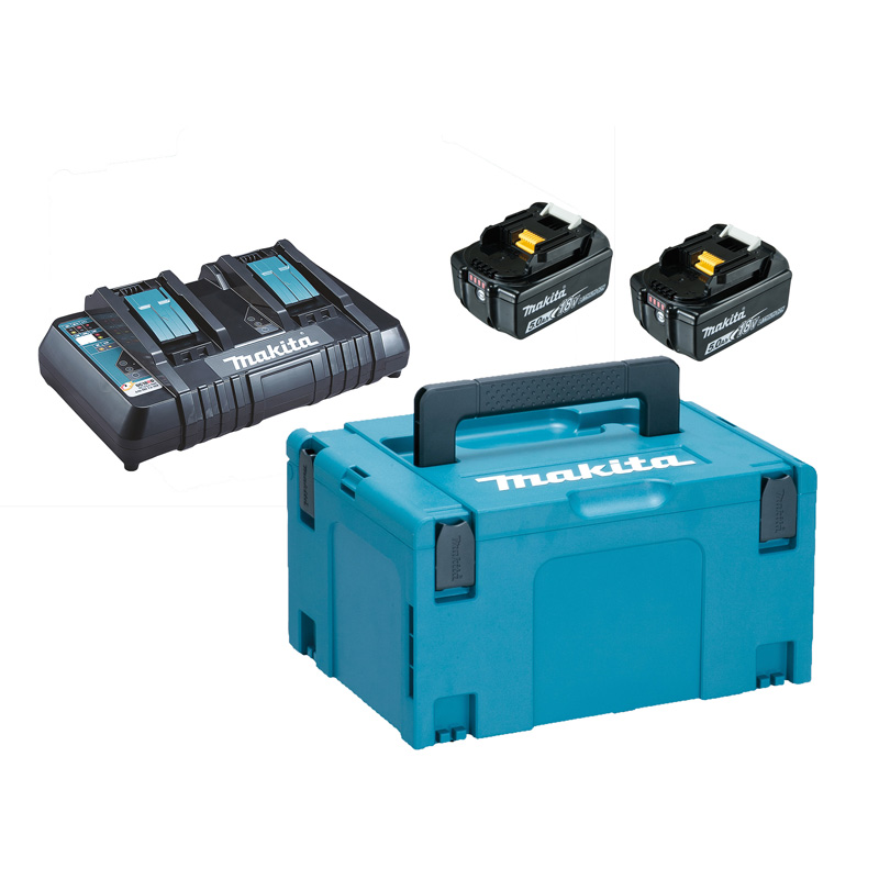 Batterie & Chargeur Pack - Makita - Li-Ion - 18V - 2x5,0 Ah